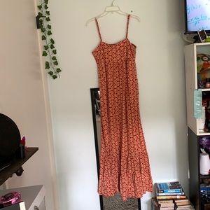 Orange and cream maxi dress